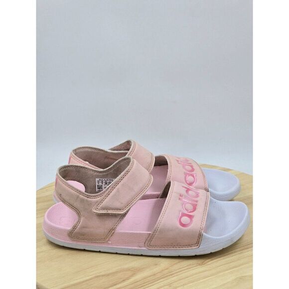 Adidas Adilette Sandals Clear Pink/Cherry Metallic/Cloud White womens size 6 - Picture 1 of 10